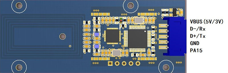 非接触 ISO14443A、ISO15693 カード モジュール HF マルチプロトコル スマート センサー IC カード読み取り/書き込み module2