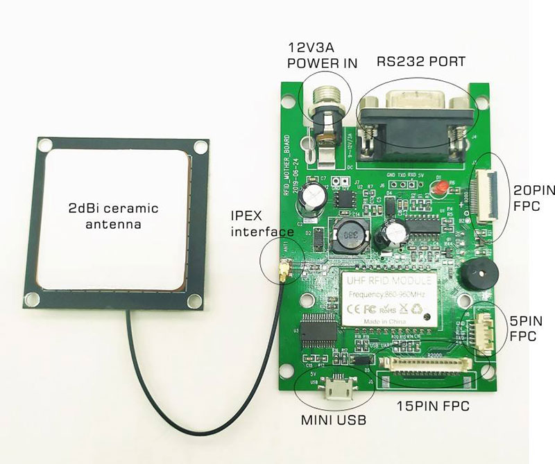 シングル チャネル RFID リーダー モジュール UHF 無線周波数 識別携帯電話コンピュータ組み込み UHF カード リーダー モジュール 3