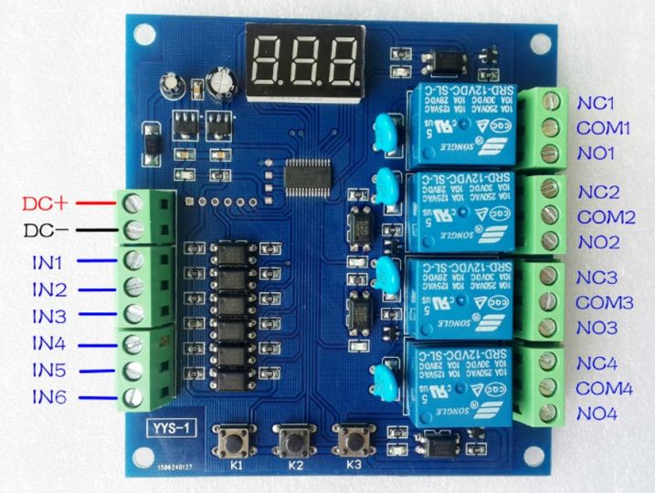 プログラマブル信号トリガー遅延リレー モジュール 4 方向スイッチ RFID 制御 PLC 回路基板 24V