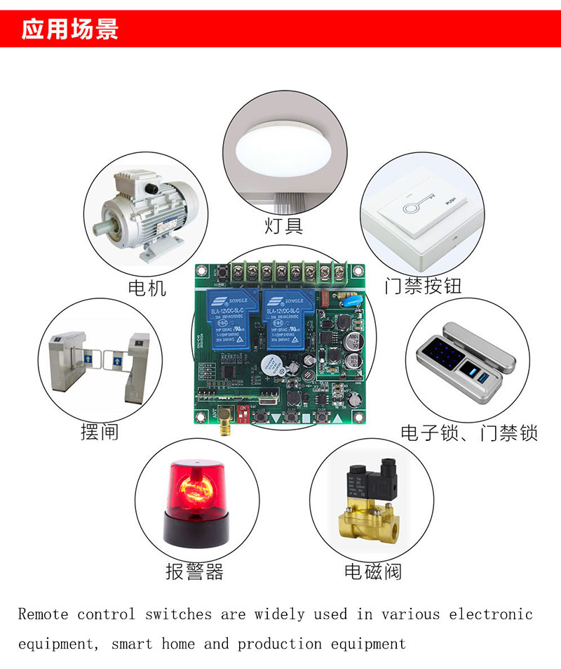 ユニバーサルワイド 電圧双方向アクセス制御リモコンスイッチ 12-48V ハイパワーモーターワイヤレス RF リモコン受信ボード 6