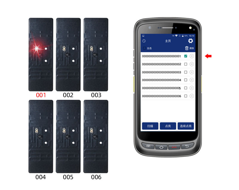 rfid 電子タグ超高周波パッシブ アンチメタルライトポジショニングファインディングオブジェクトタグ発光リマインダーアイテム管理2